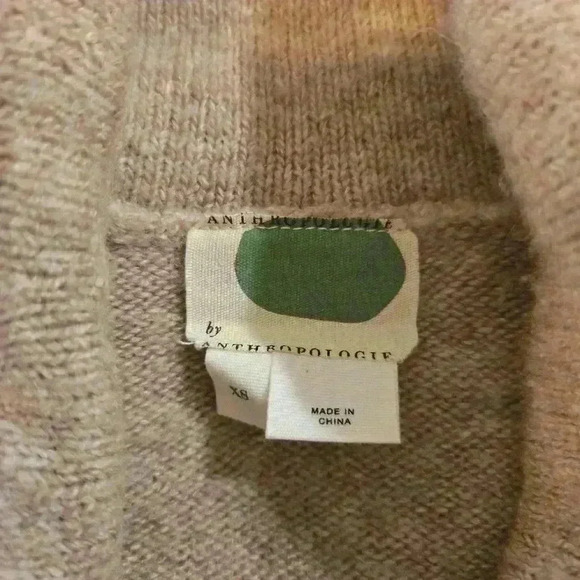 Anthropologie Cowl Neck Sweater Dress Tan Brown Size XS - Picture 7 of 9